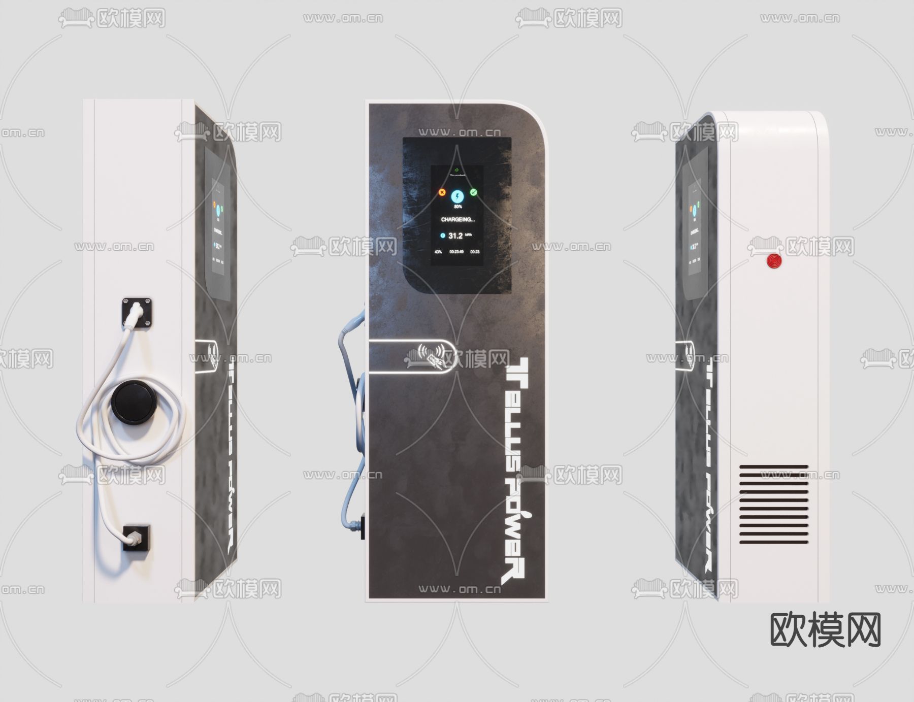 现代汽车充电桩3d模型下载（渲染图1）