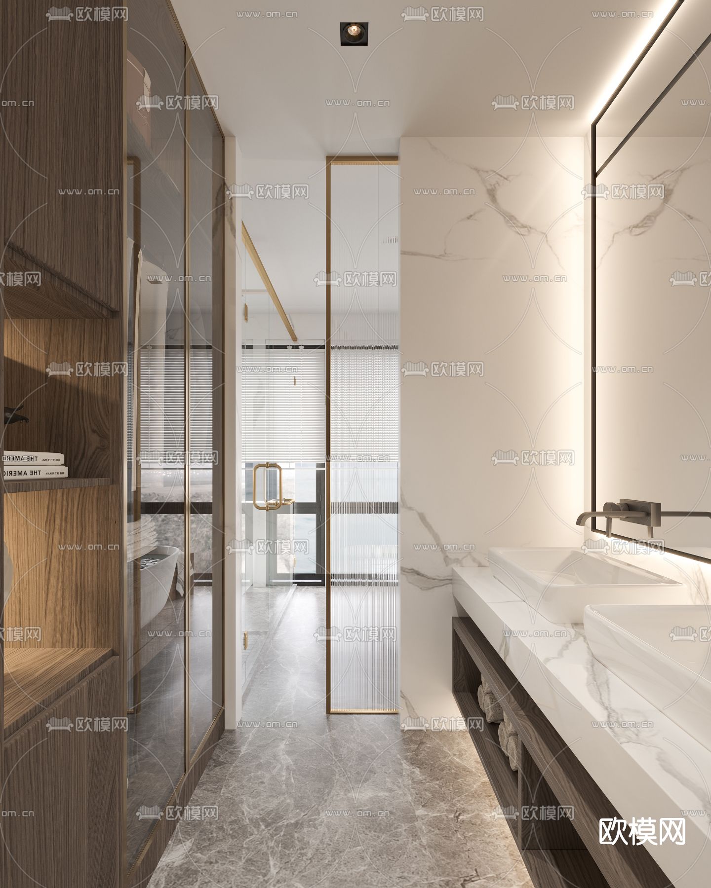 简欧轻奢卧室主人房3d模型下载（渲染图4）