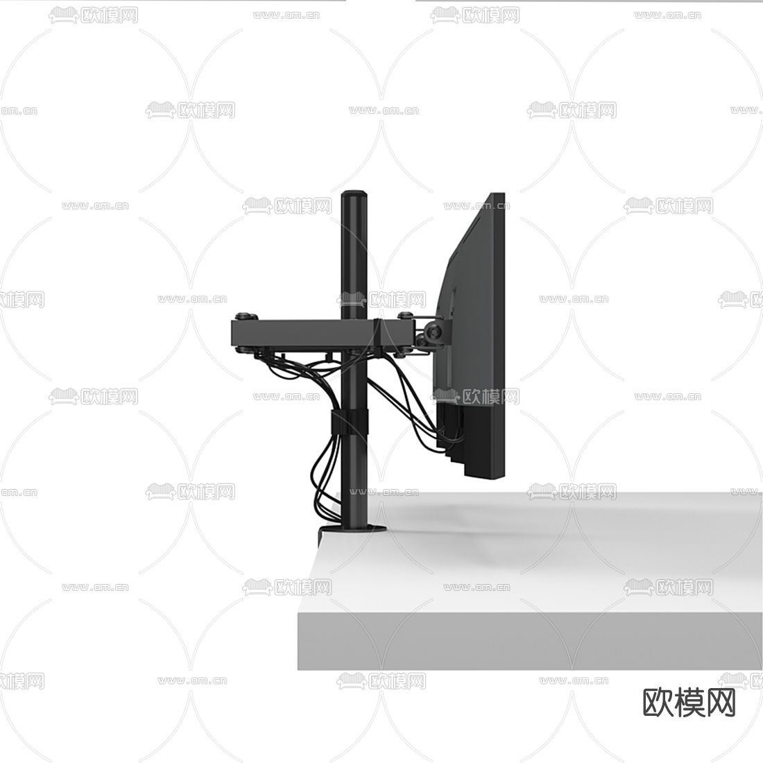 现代双屏电视机3d模型下载（渲染图5）