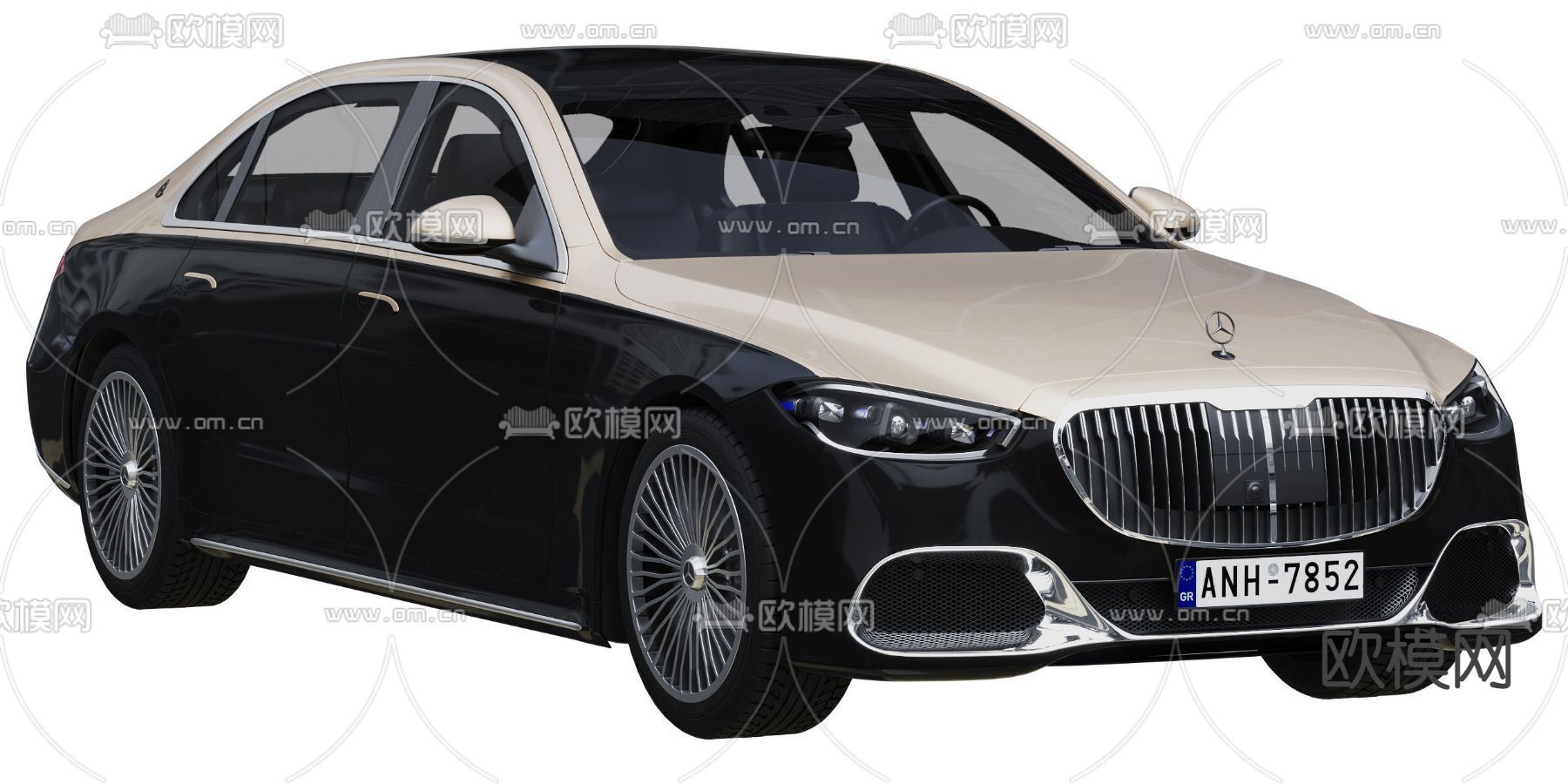 现代奔驰迈巴赫汽车3d模型下载（渲染图3）