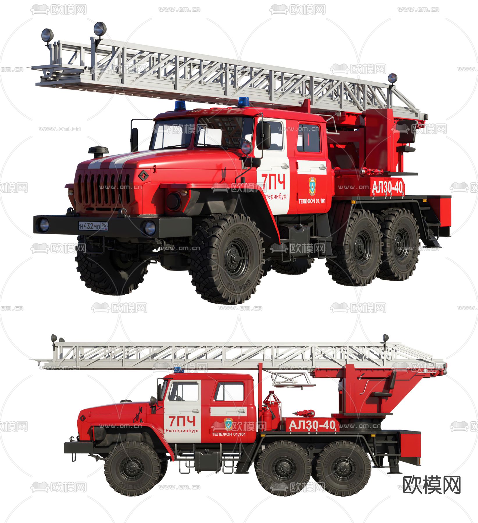 现代消防车3d模型