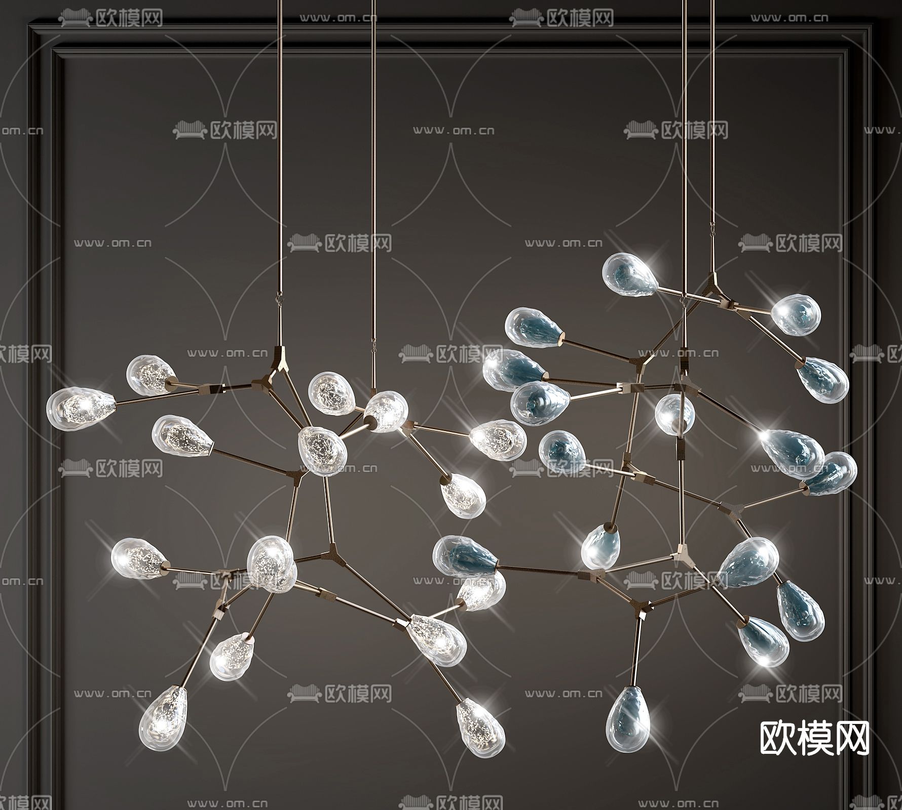 现代轻奢水晶吊灯3d模型下载