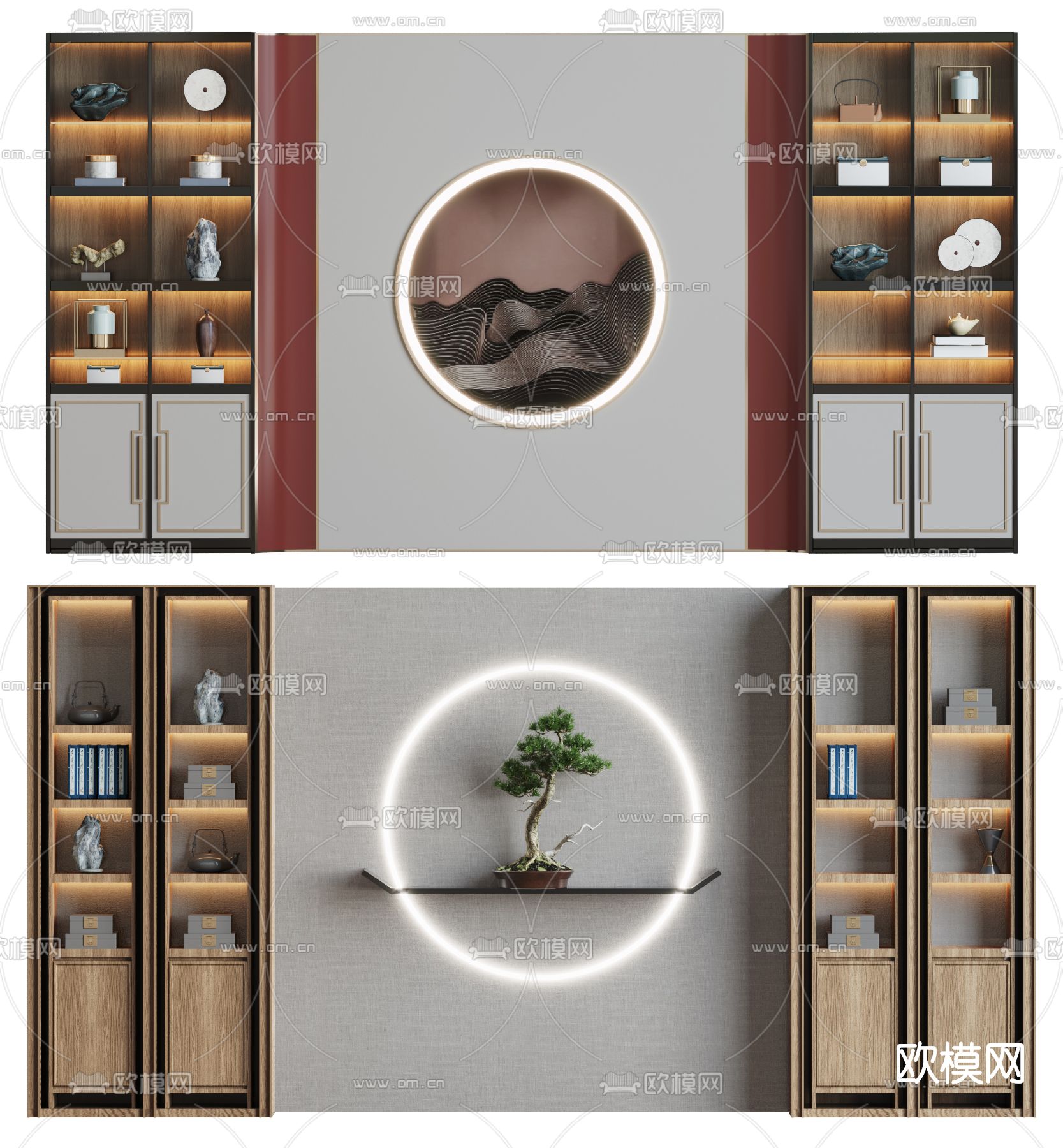 新中式禅意装饰柜3d模型