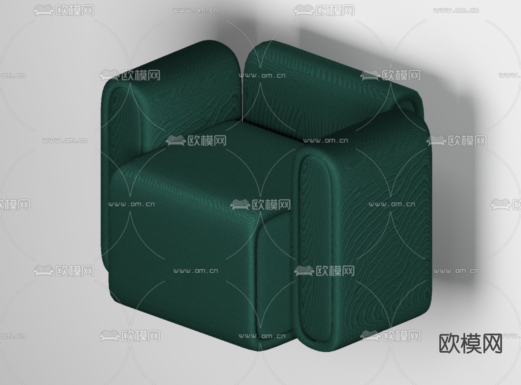 现代布艺单人沙发免费3d模型下载