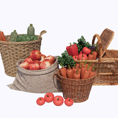  现代蔬菜水果su模型 