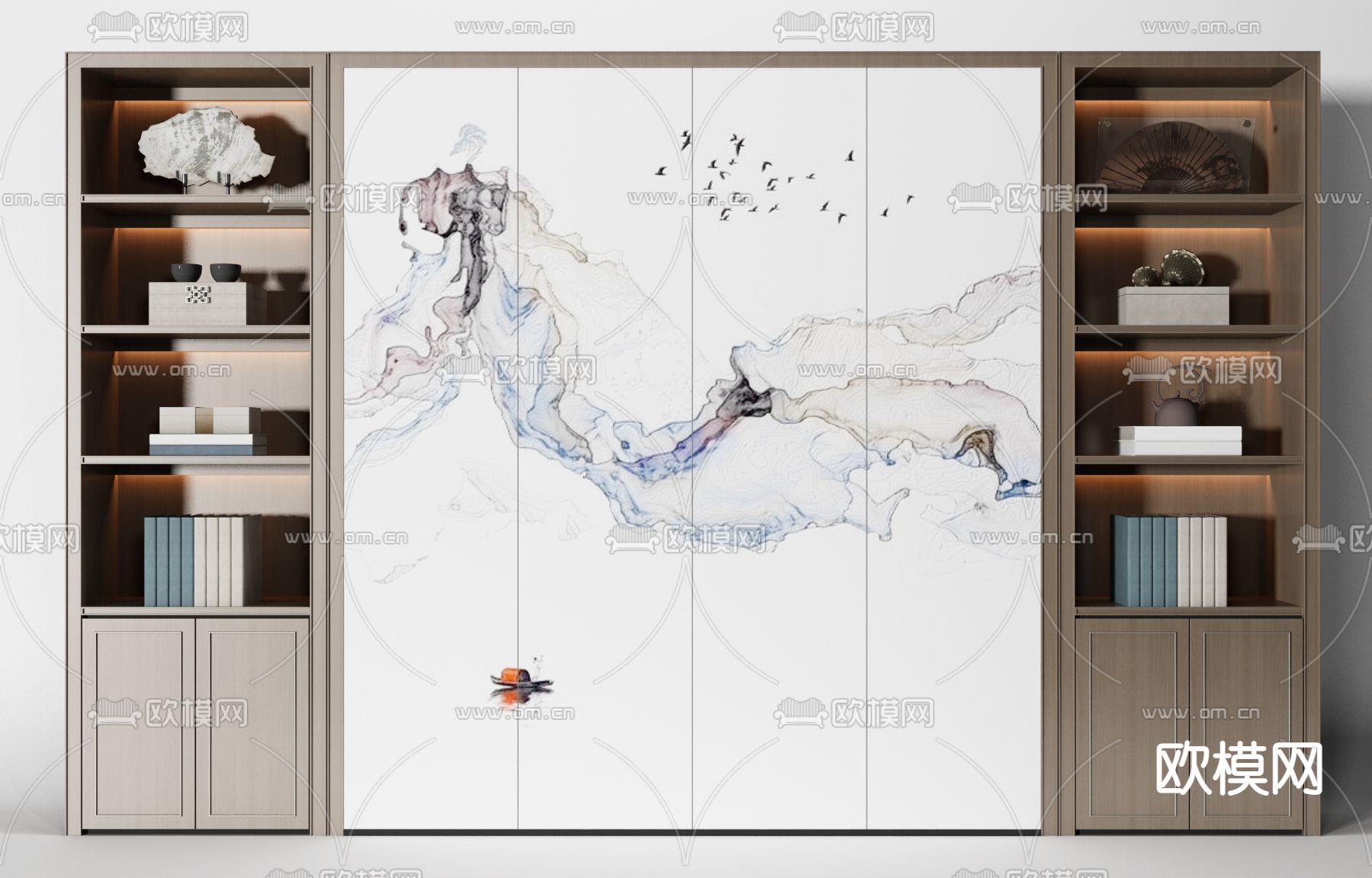 新中式装饰柜3d模型
