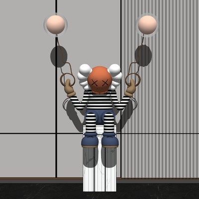  现代KAWS玩偶su模型 