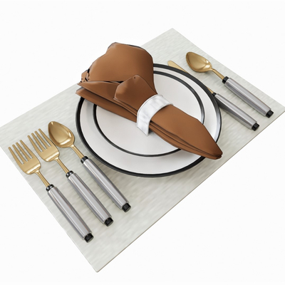  现代餐具su模型 