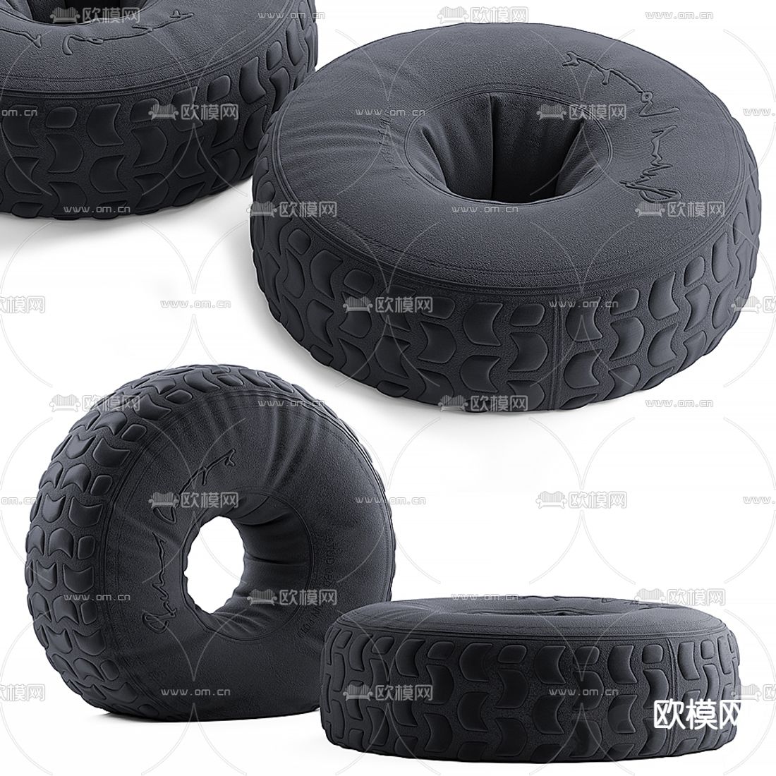 现代布艺懒人沙发垫3d模型下载（渲染图1）