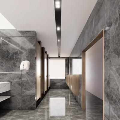  现代公共卫生间su模型 