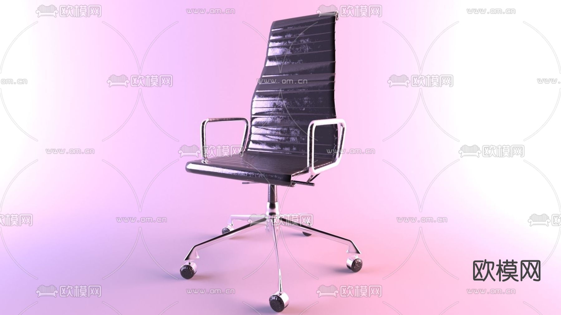 现代皮革办公椅免费3d模型下载
