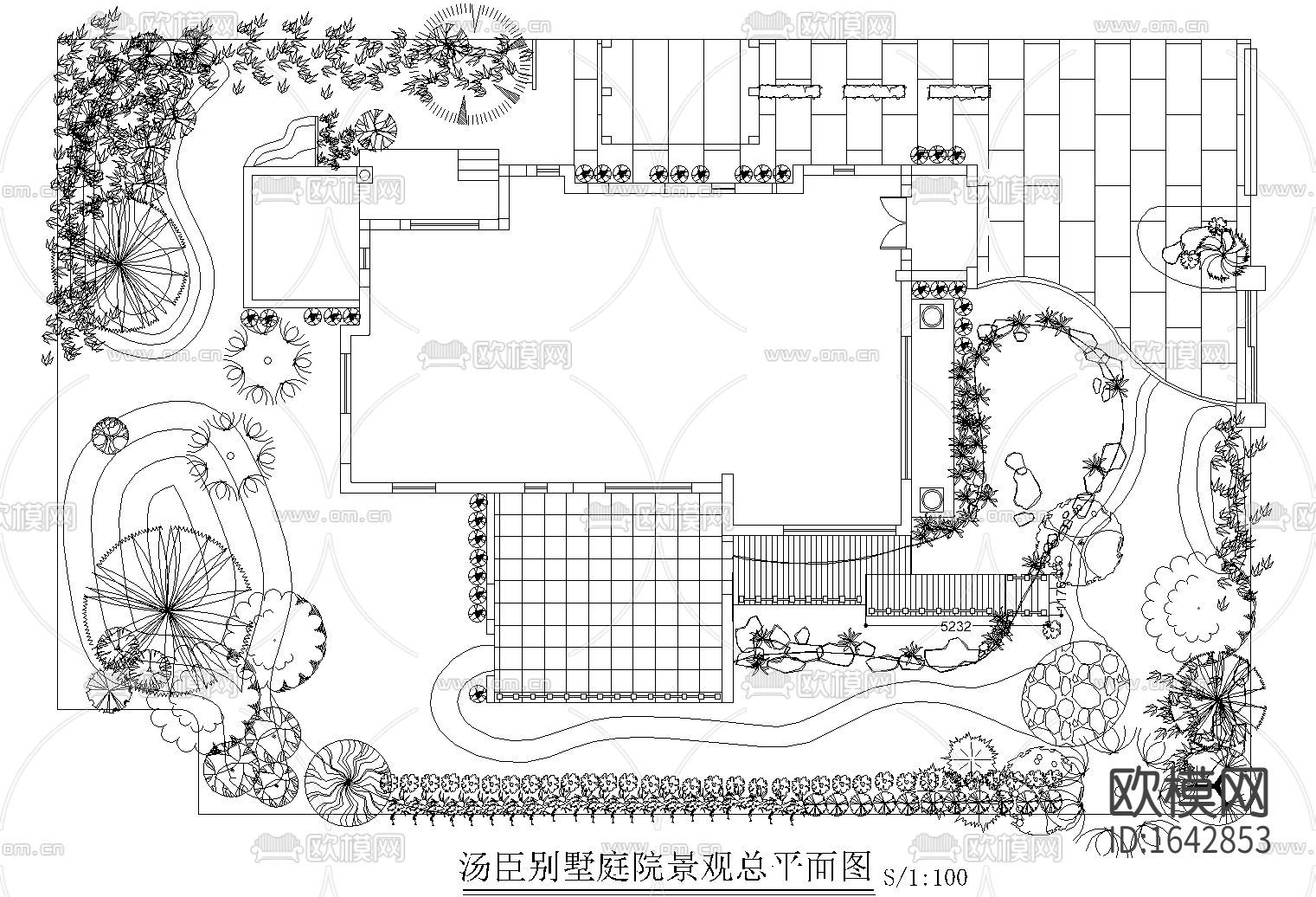 某别墅庭院景观施工图下载（渲染图2）
