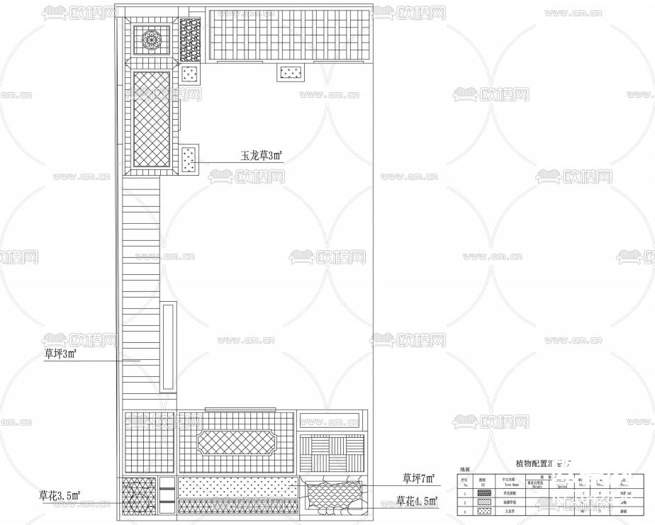 中式别墅庭院景观施工图下载（渲染图4）