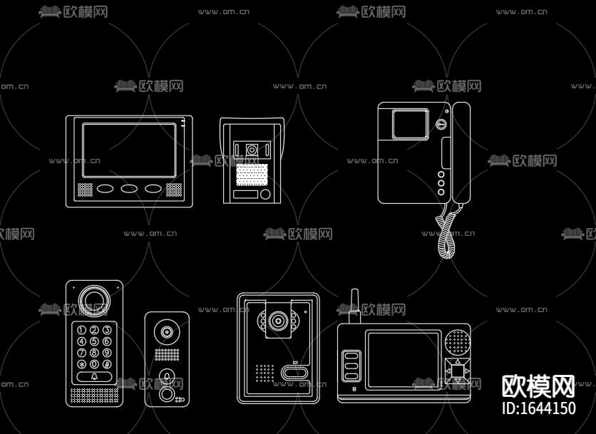 北欧办公设备平面立面cad图库下载（渲染图7）