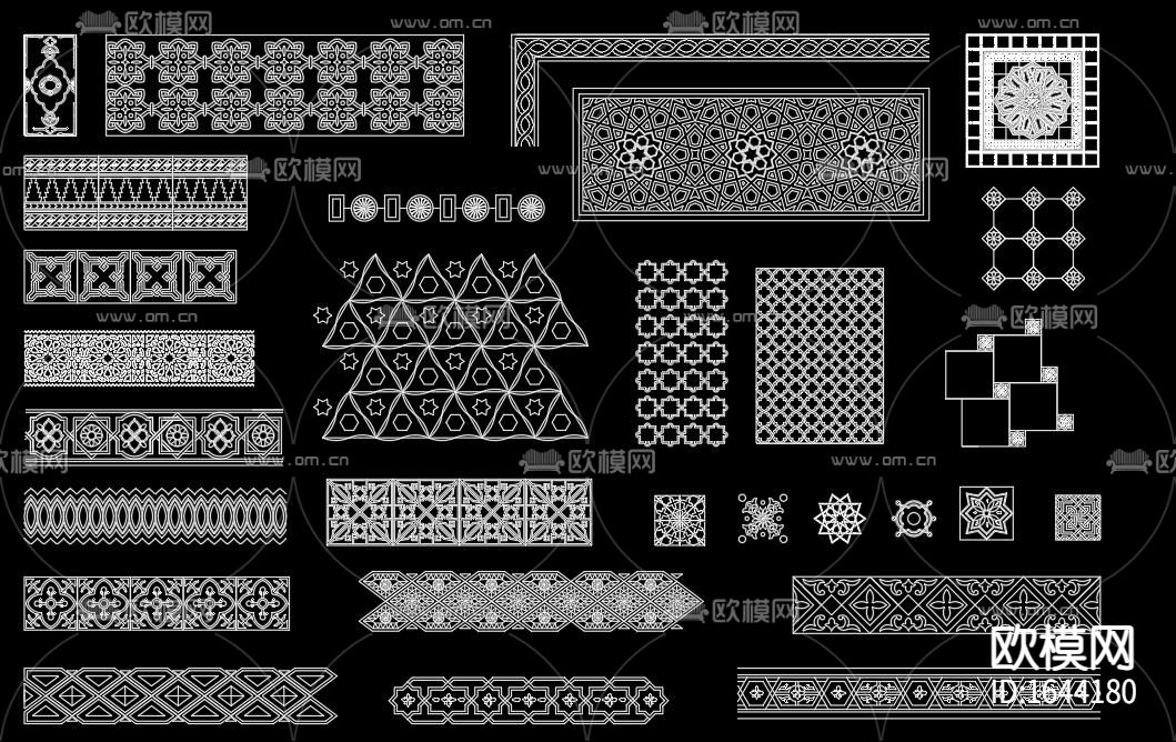 伊斯兰花纹cad图库下载（渲染图1）