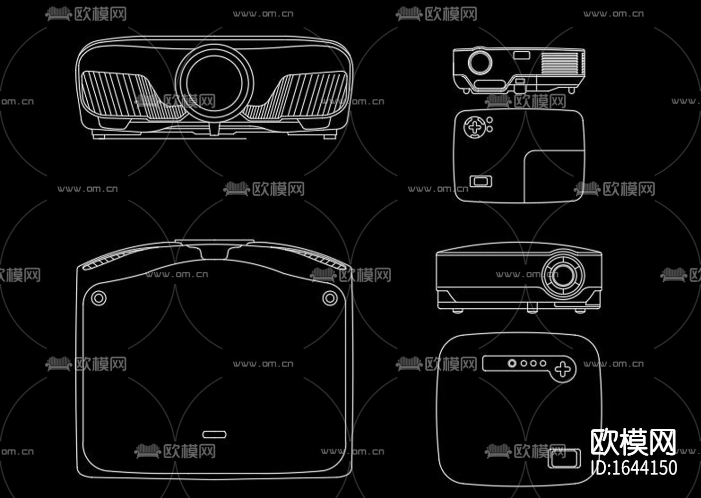 北欧办公设备平面立面cad图库下载（渲染图5）