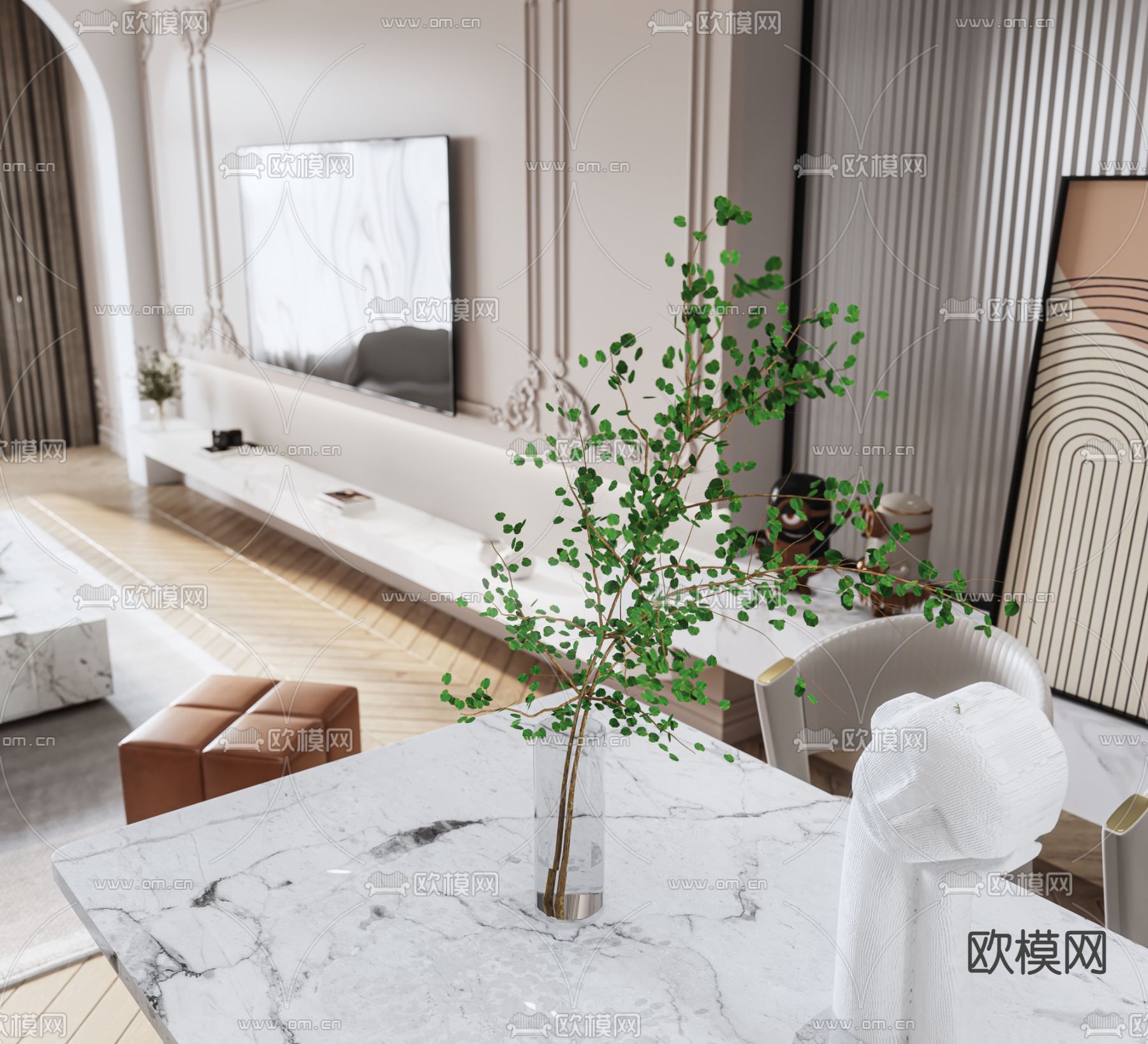 法式客餐厅3d模型