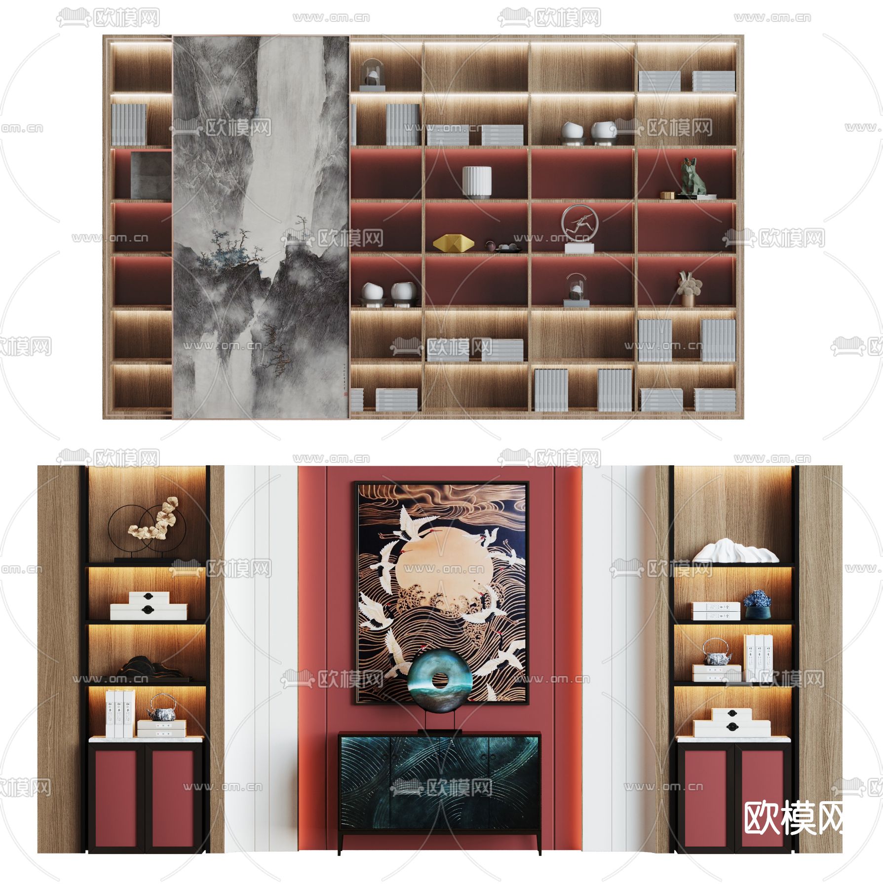 新中式装饰柜3d模型