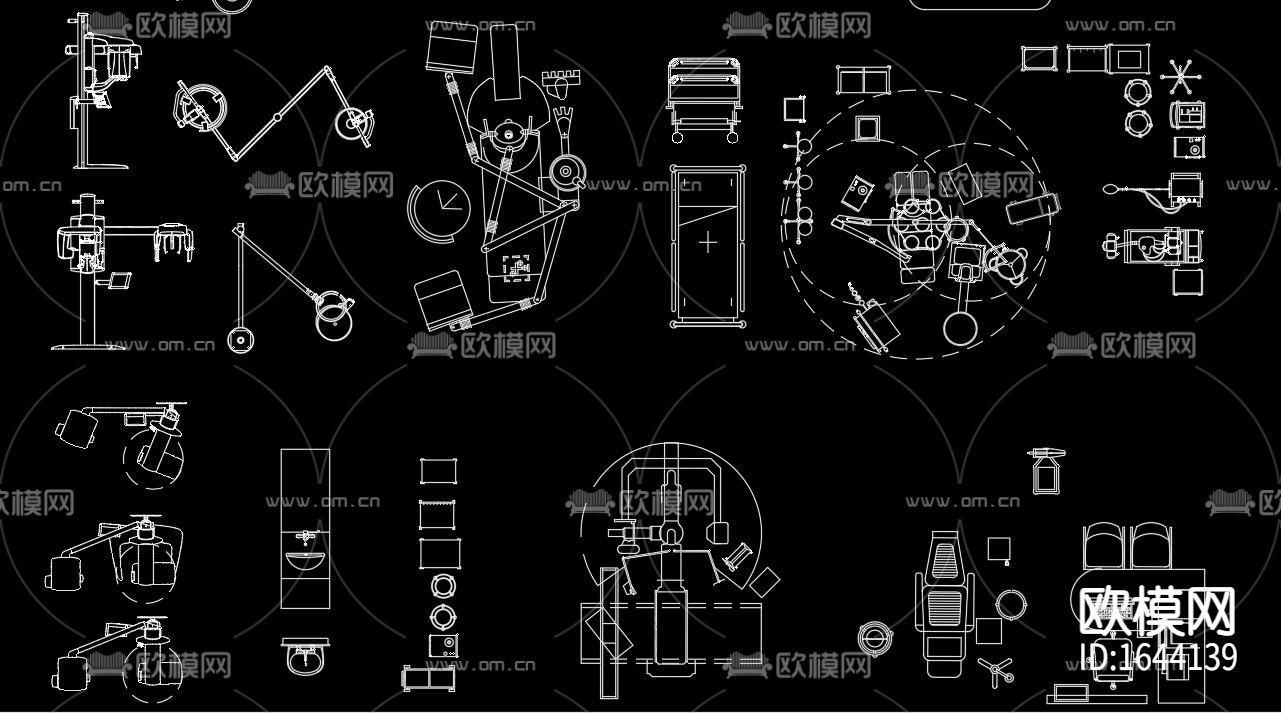 牙科诊所设备cad图库下载（渲染图1）