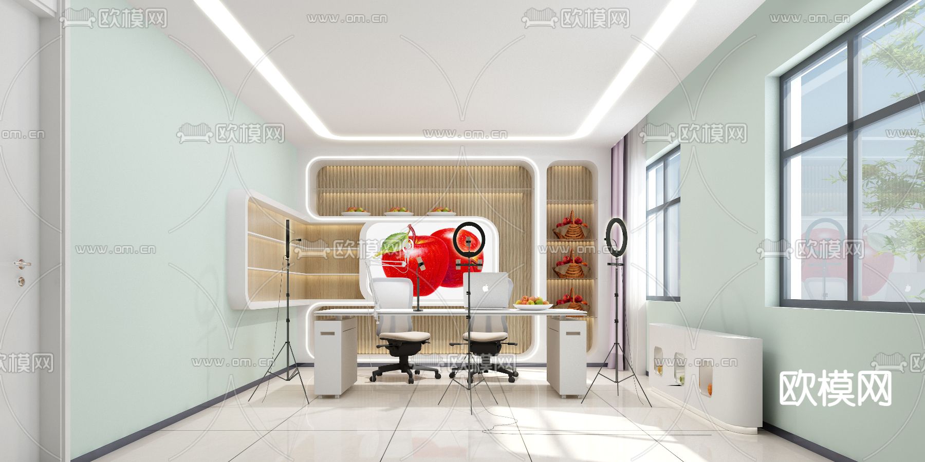 现代直播间3d模型下载