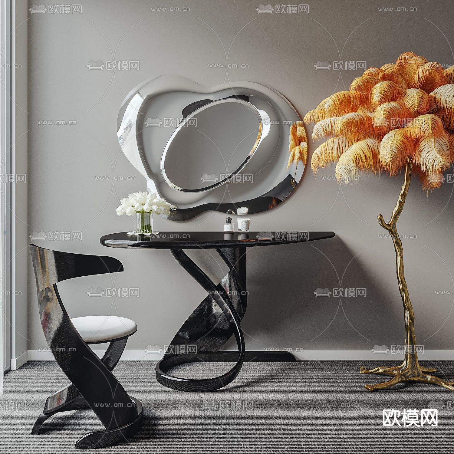 现代梳妆台3d模型
