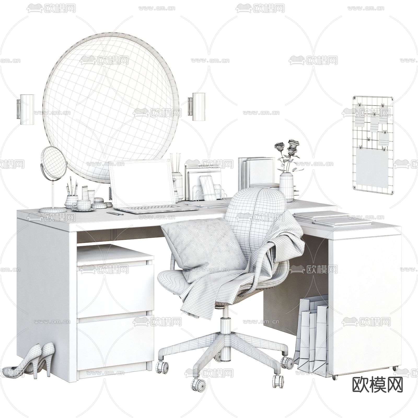 现代梳妆台3d模型