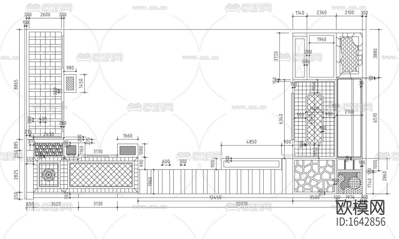 中式别墅庭院景观施工图下载（渲染图2）