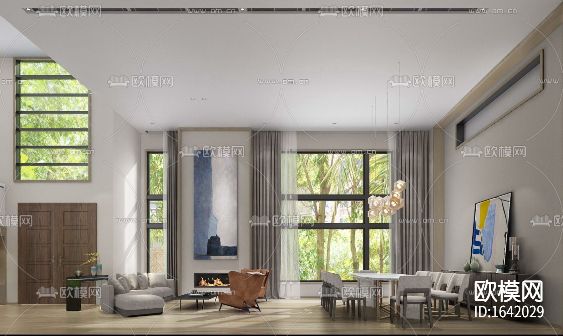 美国两层私宅别墅下载（渲染图1）