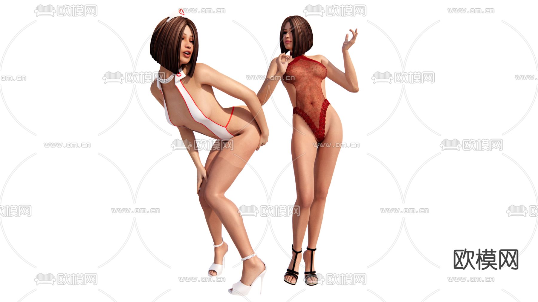 现代性感人物su模型下载（渲染图1）