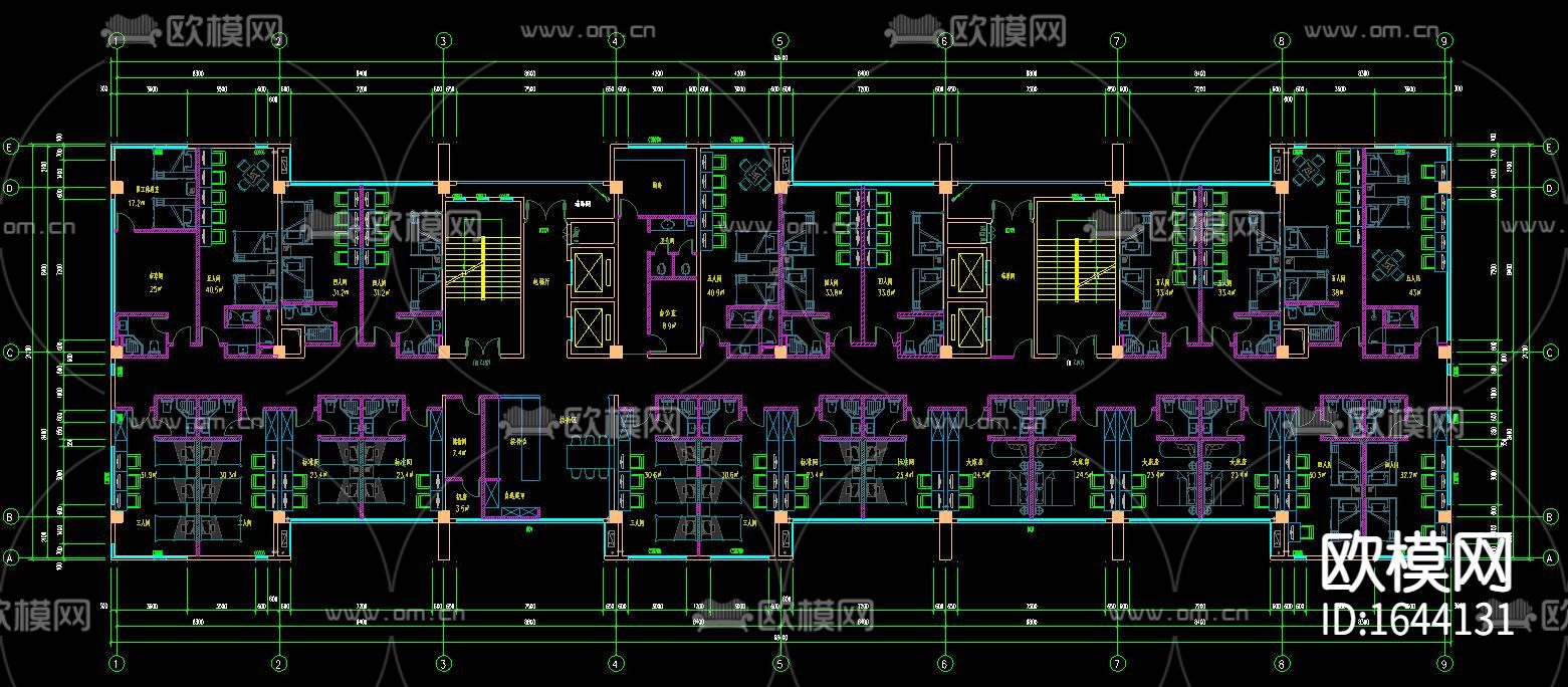酒店宾馆cad平面图下载
