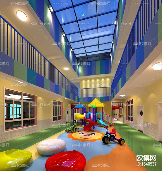 幼兒園cad建筑施工圖下載(渲染圖4)