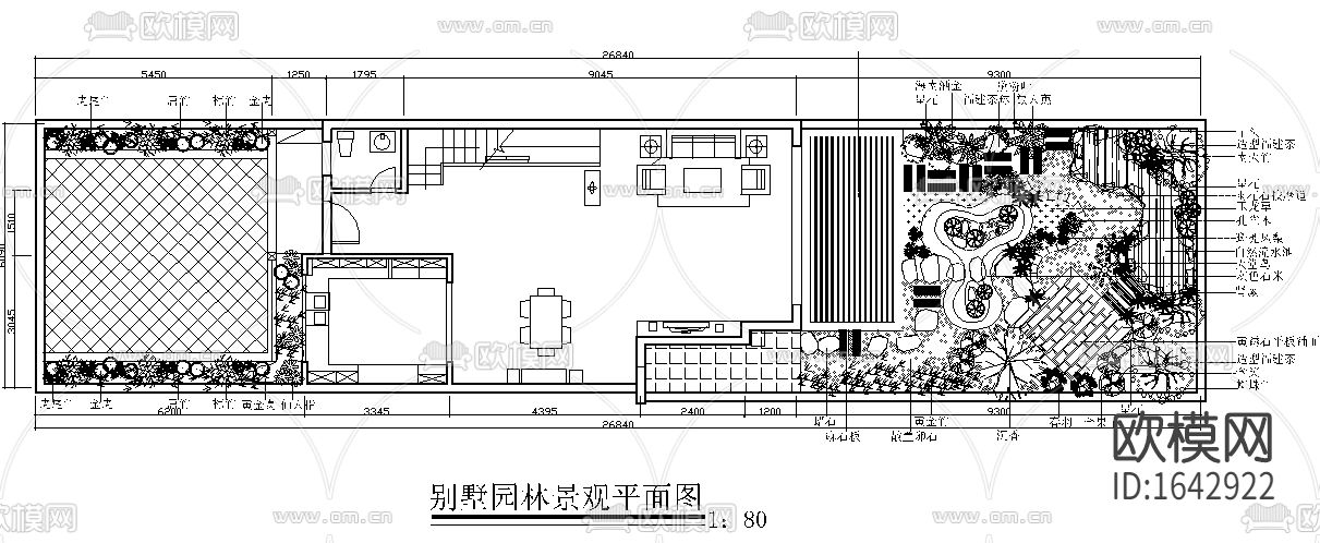 别墅绿化方案cad图库下载（渲染图5）