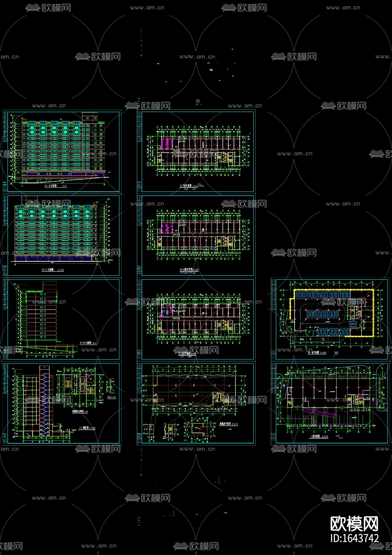 学生宿舍cad建筑图下载