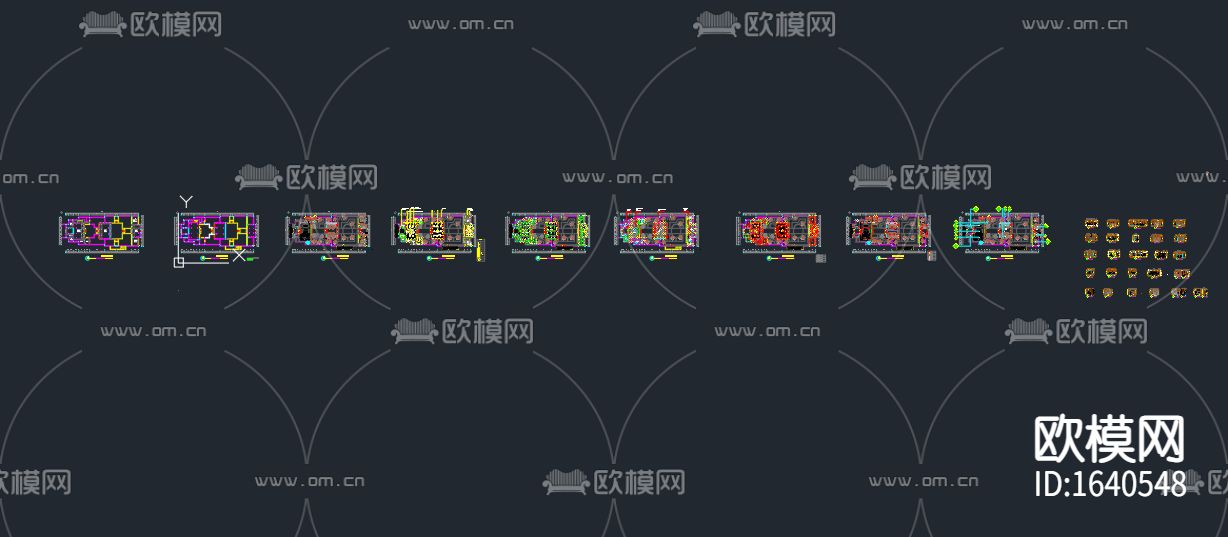 三进式合院建筑cad施工图下载（渲染图2）