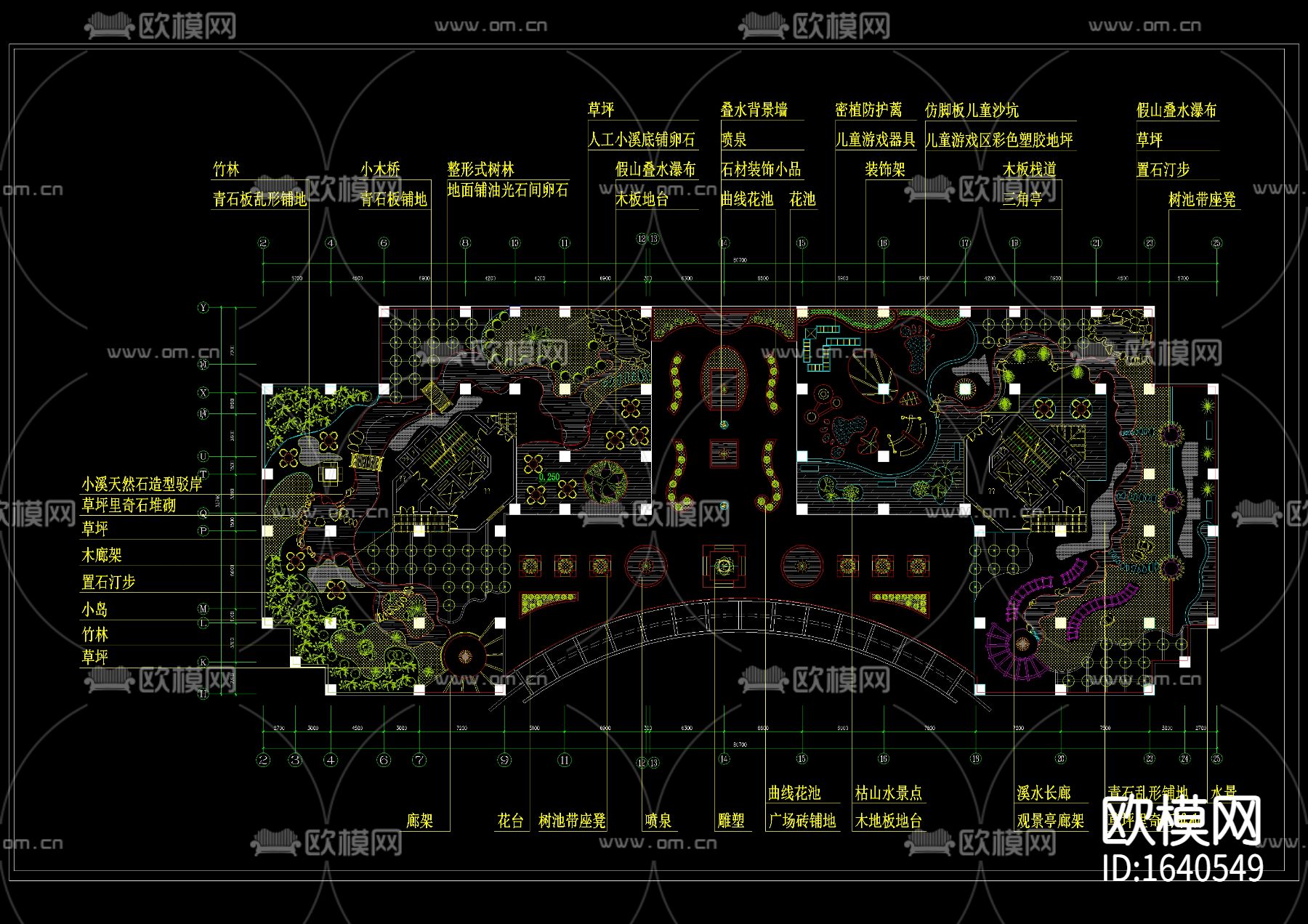 庭院景观cad平面图下载（渲染图1）