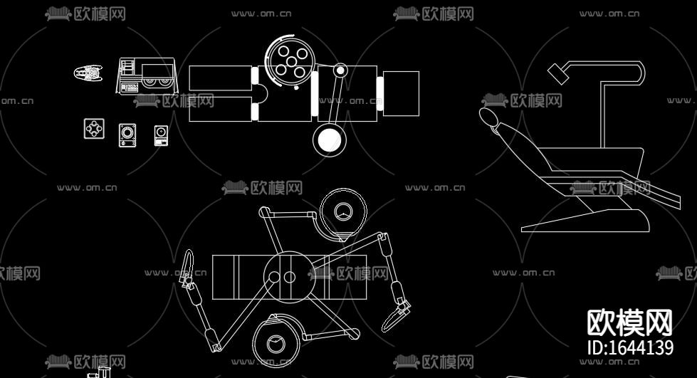 牙科诊所设备cad图库下载（渲染图5）