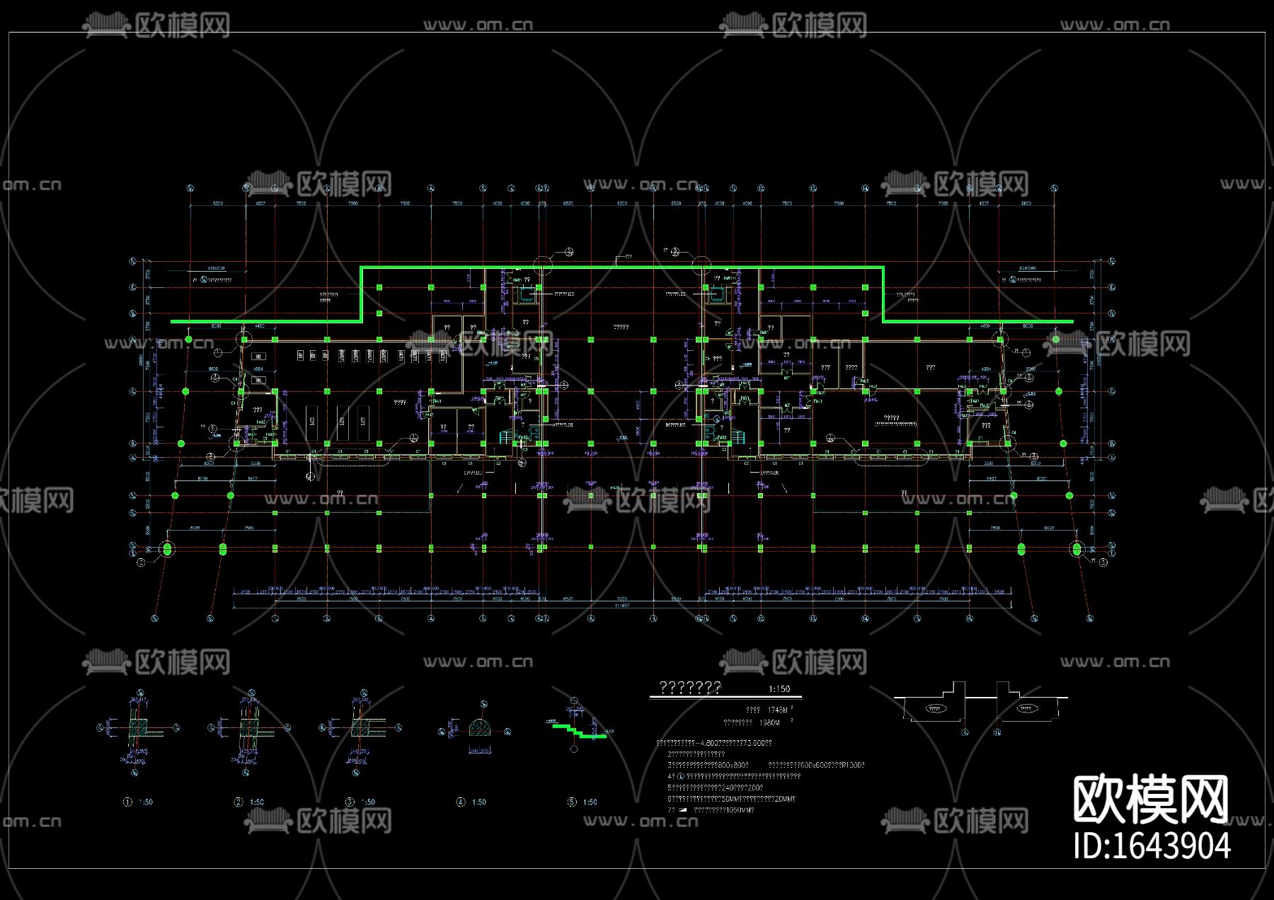 大学图书馆建筑及结构图下载（渲染图5）