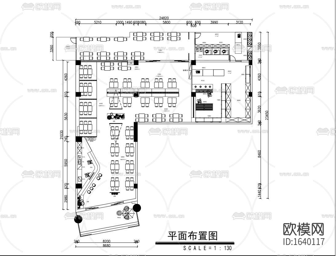 烤肉店cad施工图下载（渲染图6）
