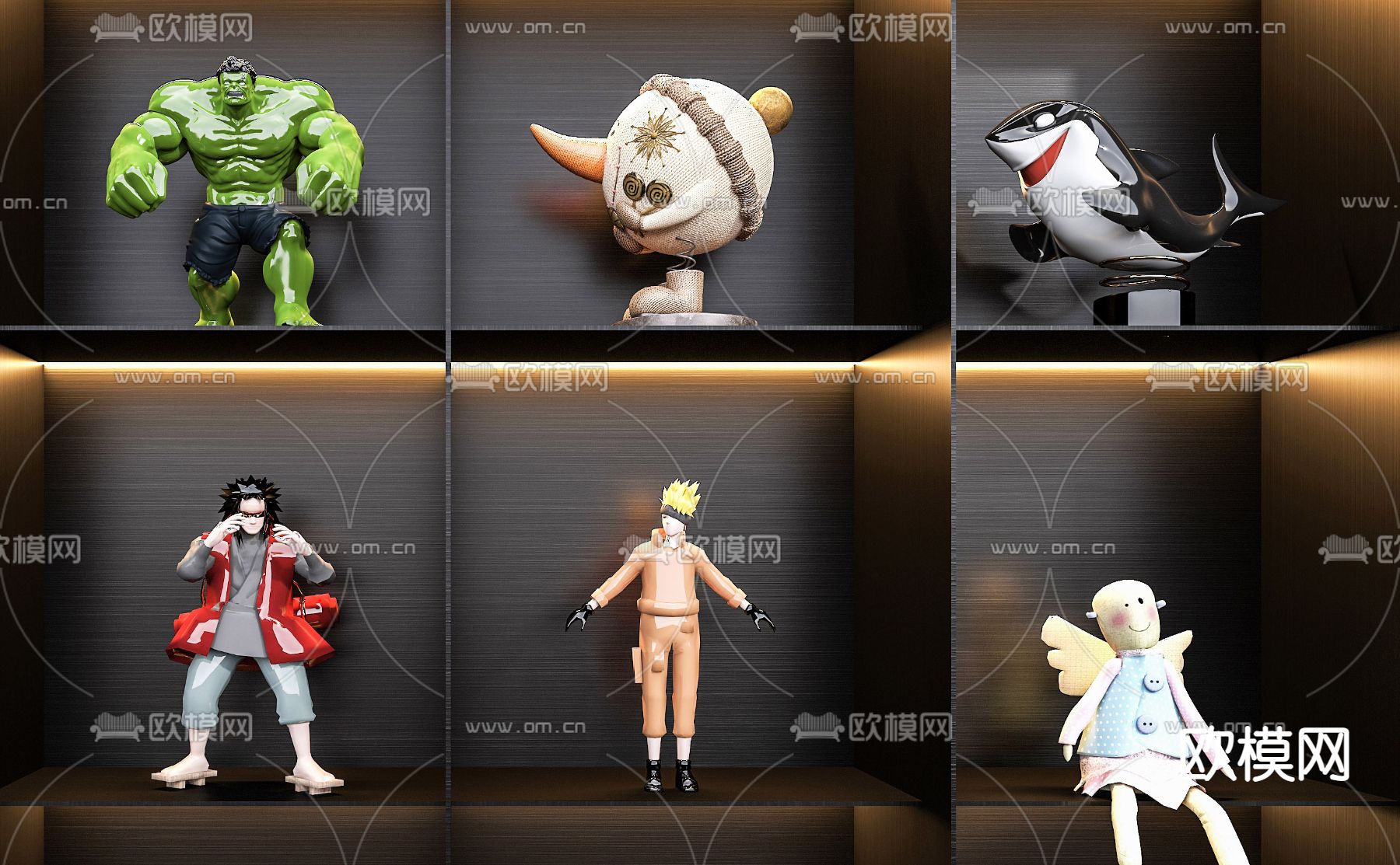 现代卡通玩具手办摆件3d模型