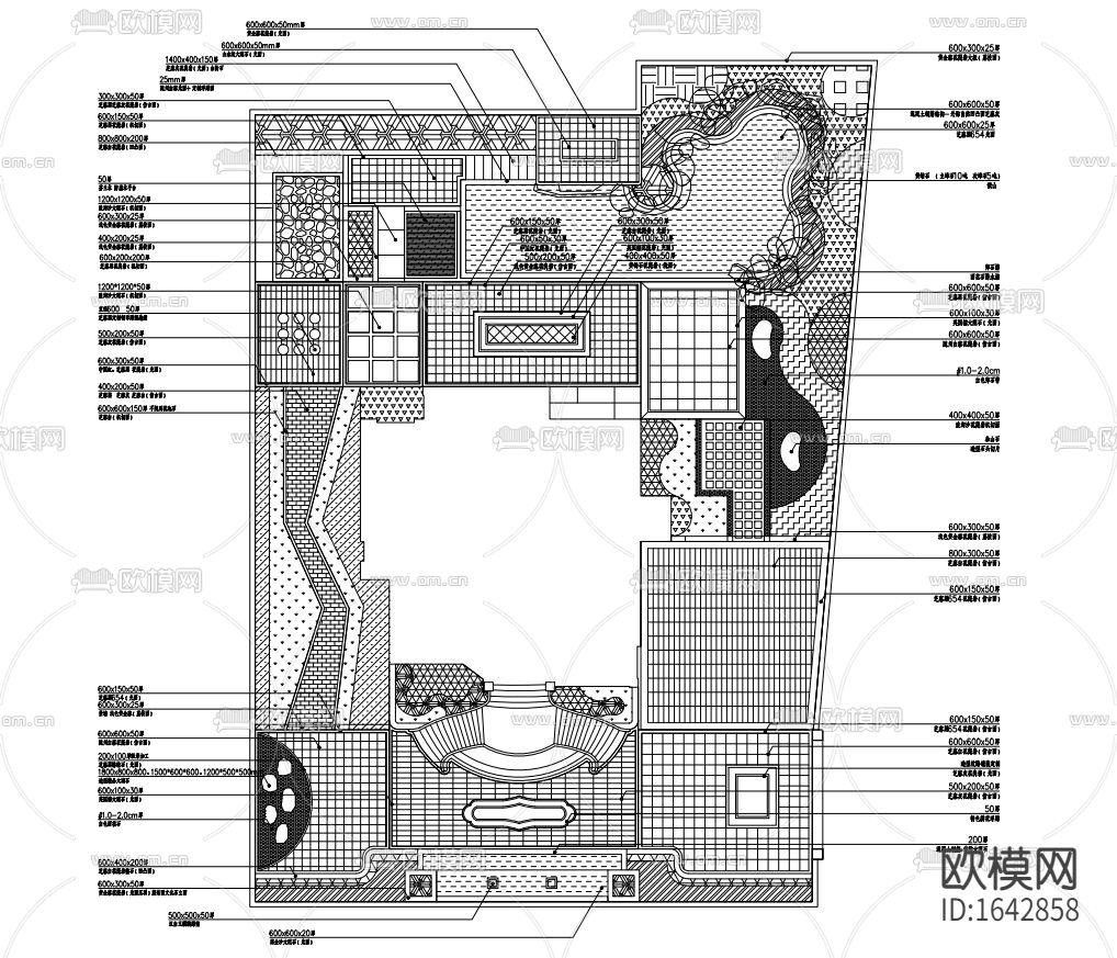 新中式别墅花园景观施工图设计下载（渲染图1）
