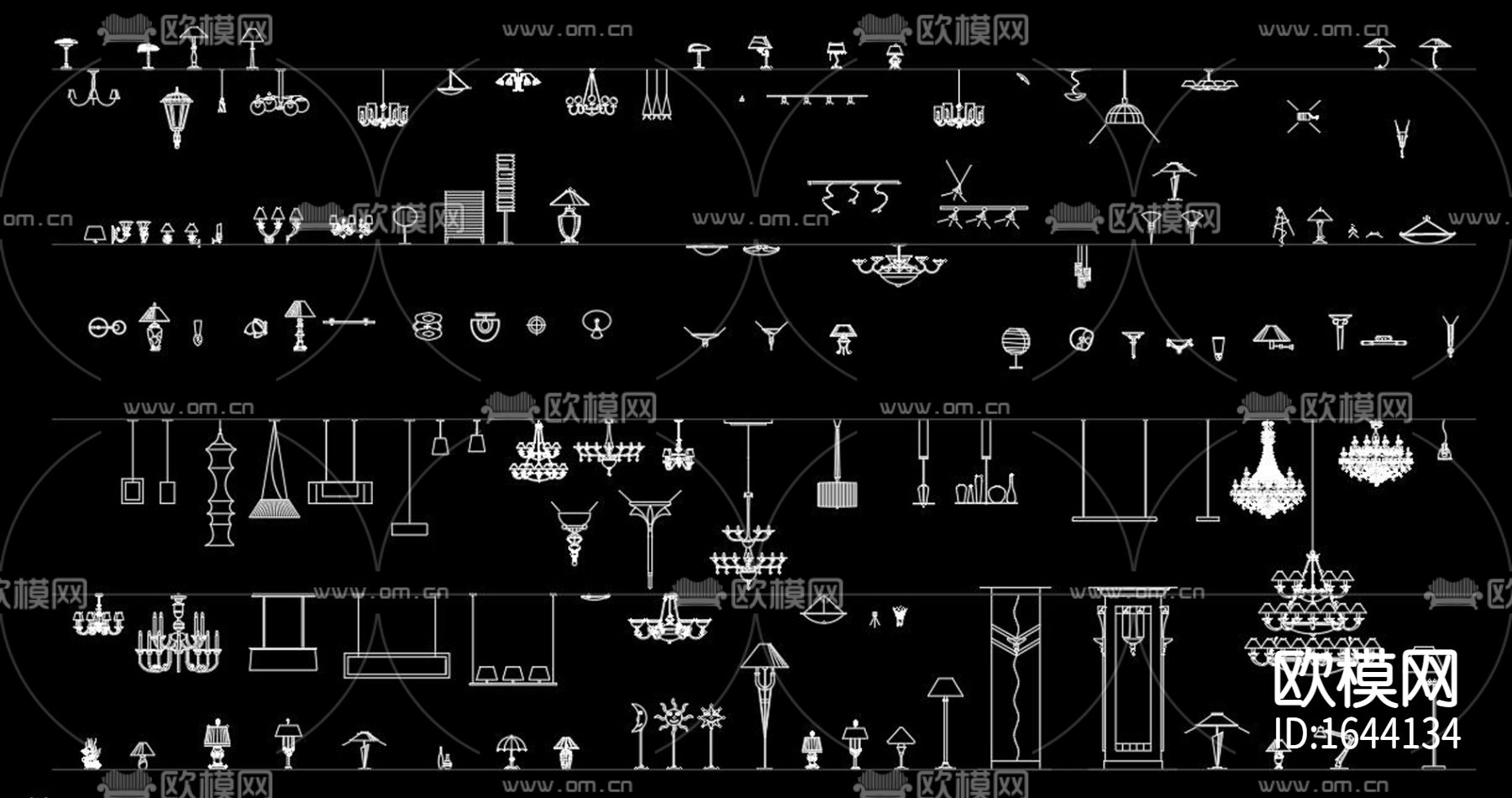 灯具cad图库下载（渲染图1）