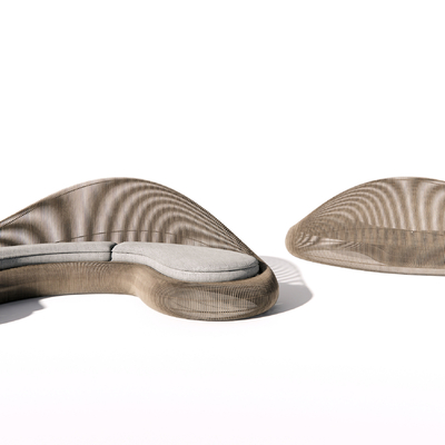  现代异形公用椅su模型 