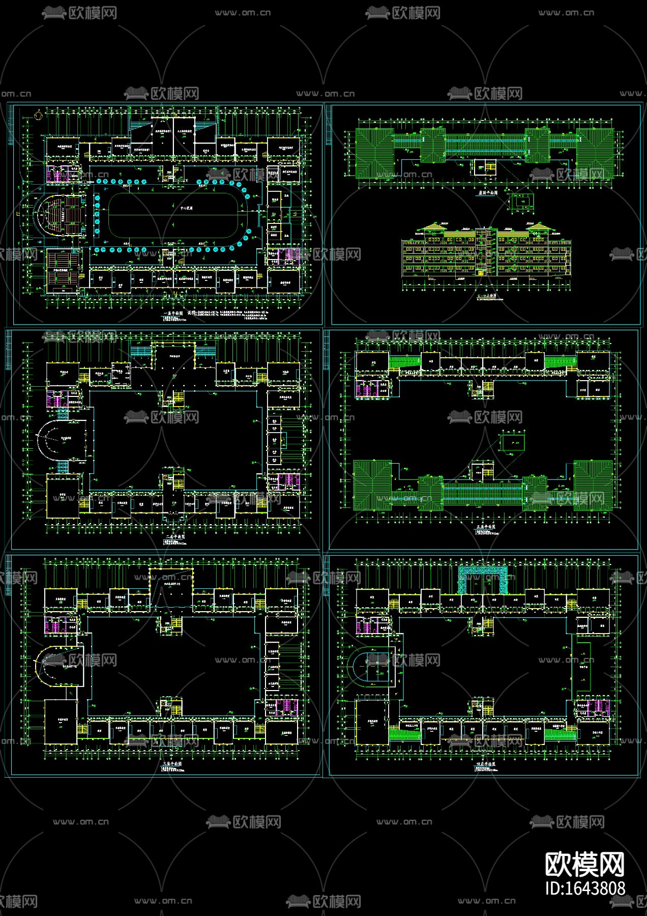 校区艺术楼cad建筑图下载