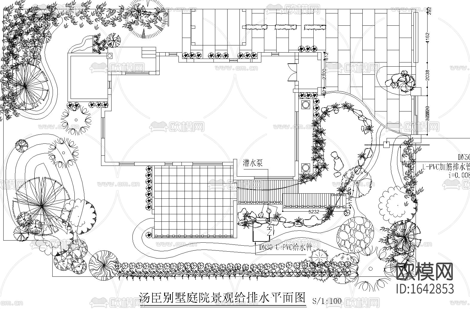 某别墅庭院景观施工图下载（渲染图9）