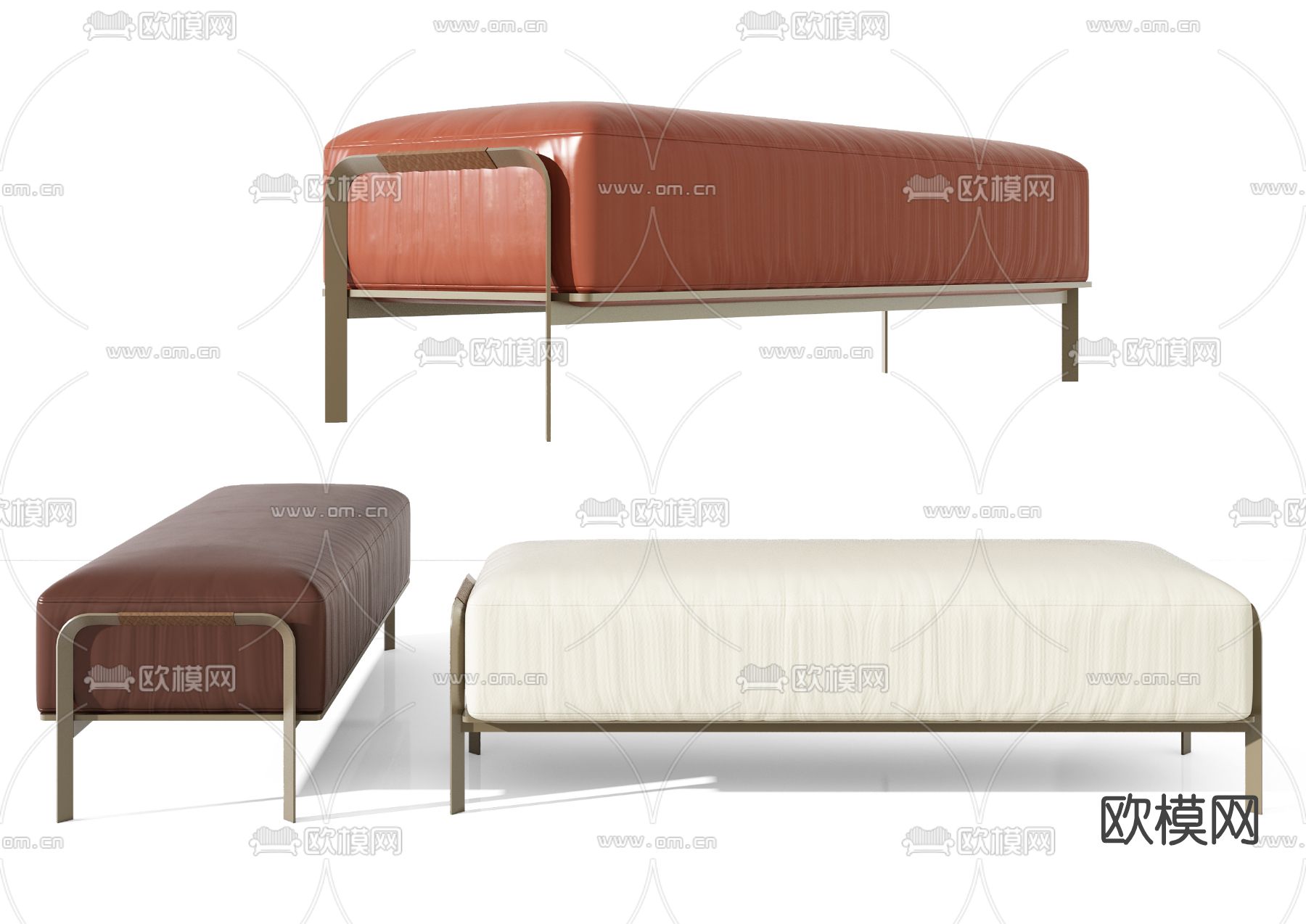 现代轻奢沙发凳3d模型下载