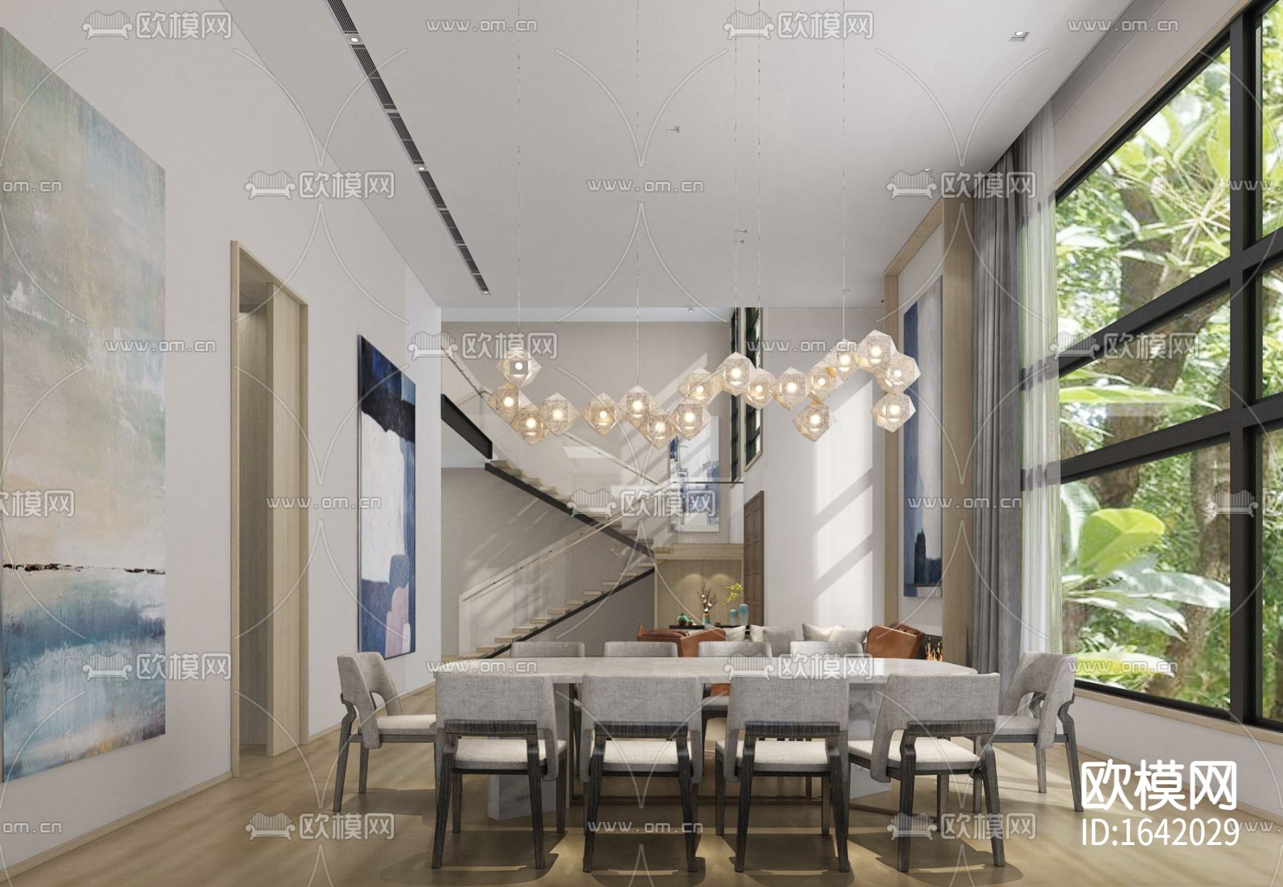 美国两层私宅别墅下载（渲染图10）