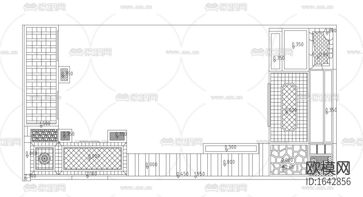 中式别墅庭院景观施工图下载（渲染图3）