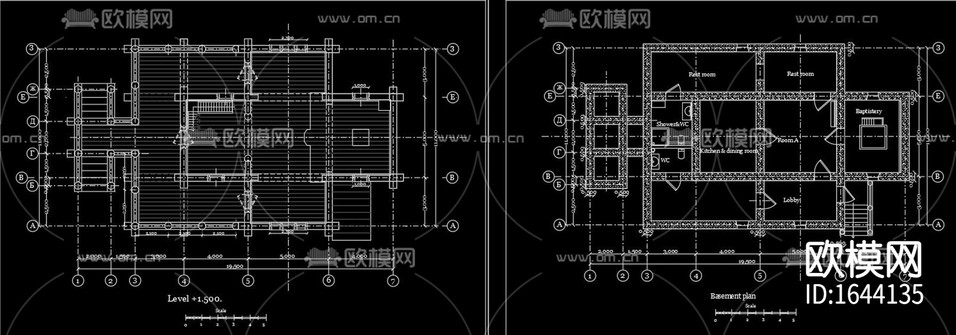 歐式教堂建筑結(jié)構(gòu)cad平面立面圖下載(渲染圖3)