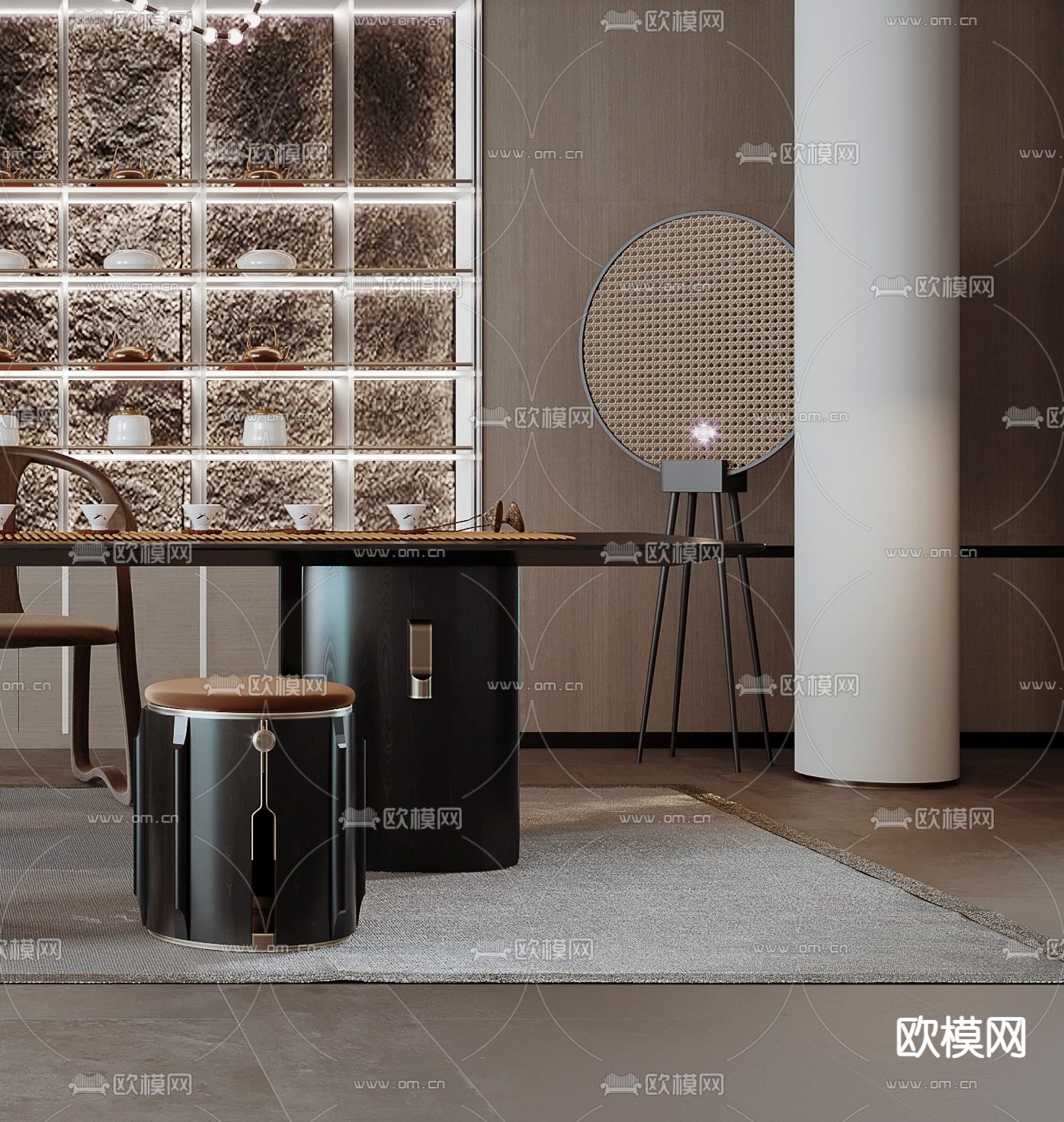 新中式茶室3d模型