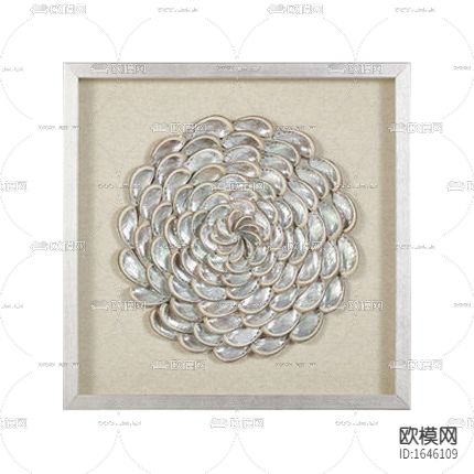 简欧创意实木不锈钢花卉立体装置画下载